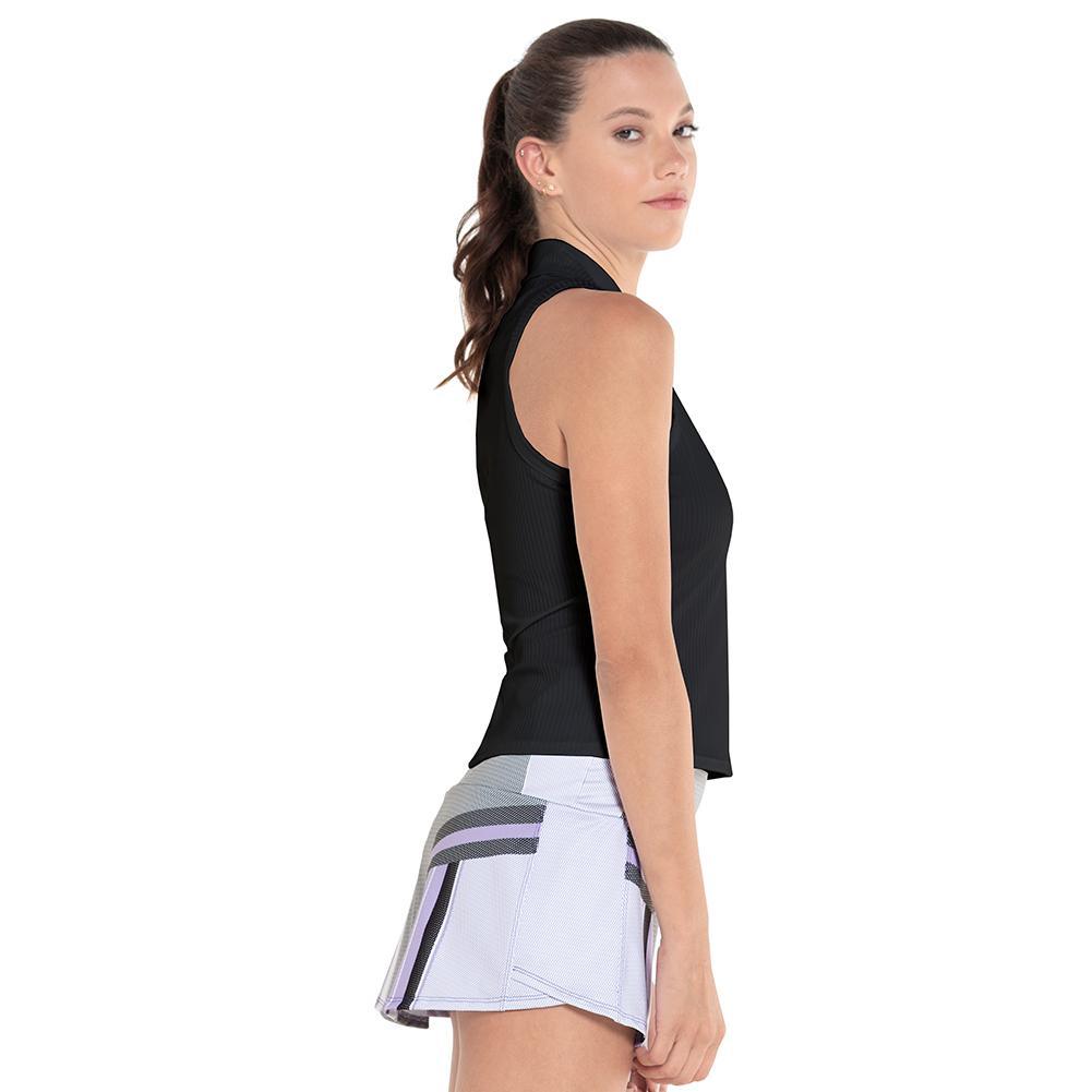 Women's Sleeveless Rib Tennis Polo Black Womens Apparel K-SWISS