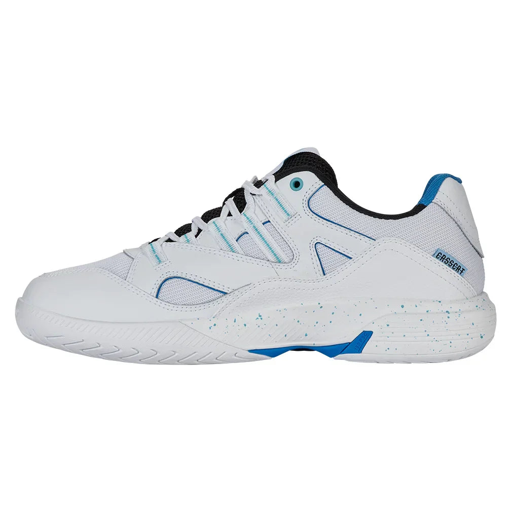 Men`s Tura Team Pickleball Shoes White and Brilliant Blue K-SWISS