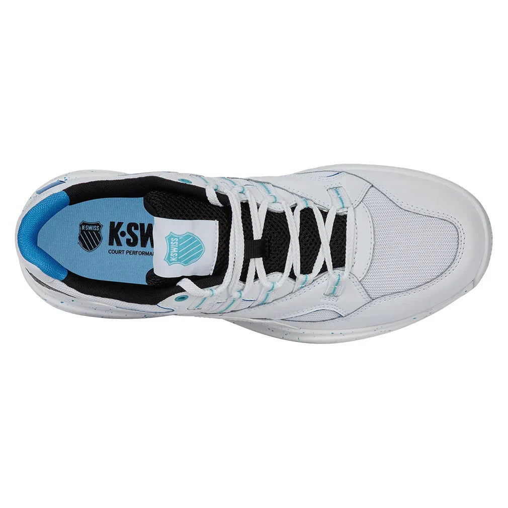 Men`s Tura Team Pickleball Shoes White and Brilliant Blue K-SWISS