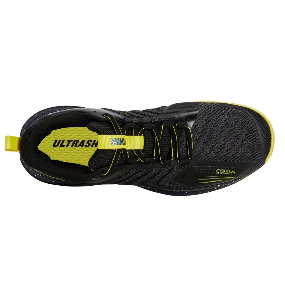 Men`s Ultrashot 3 Tennis Shoes Micro Chip and Black TOP TENNIS SHOES K-SWISS