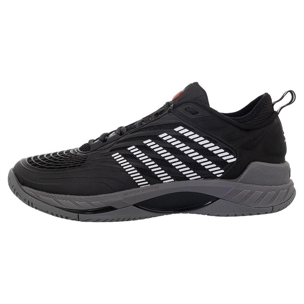 Men's Hypercourt Supreme 2 Tennis Shoes Black and Steel Gray Tournament Gear K-SWISS