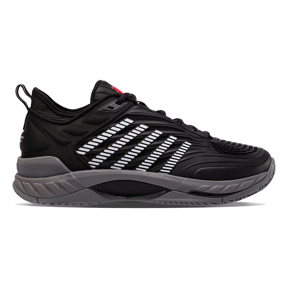 Men's Hypercourt Supreme 2 Tennis Shoes Black and Steel Gray Tournament Gear K-SWISS