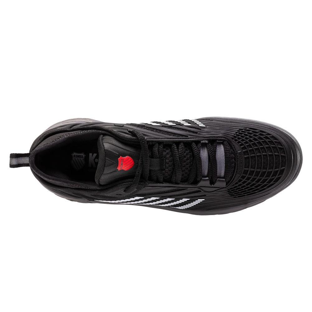 Men's Hypercourt Supreme 2 Tennis Shoes Black and Steel Gray Tournament Gear K-SWISS