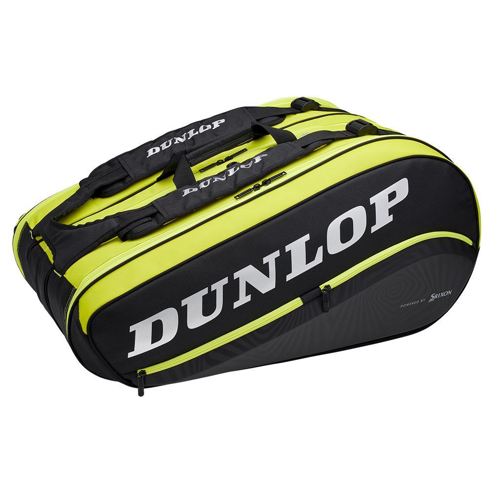 SX Performance 2022 12 Racquet Tennis Bag Black and Yellow Shop By Player DUNLOP One Size