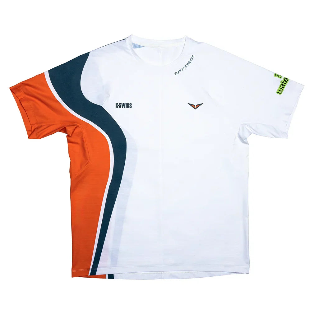 Men`s Rublev Oz Motion Free Miami Tennis Shirt K-SWISS S WHITE/STARGAZER