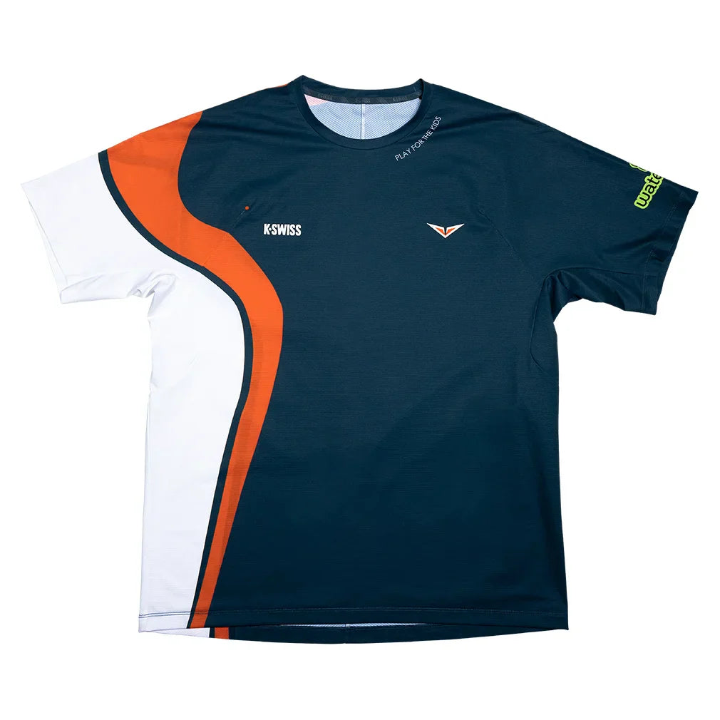 Men`s Rublev Oz Motion Free Miami Tennis Shirt K-SWISS S STARGAZER/ORANGE