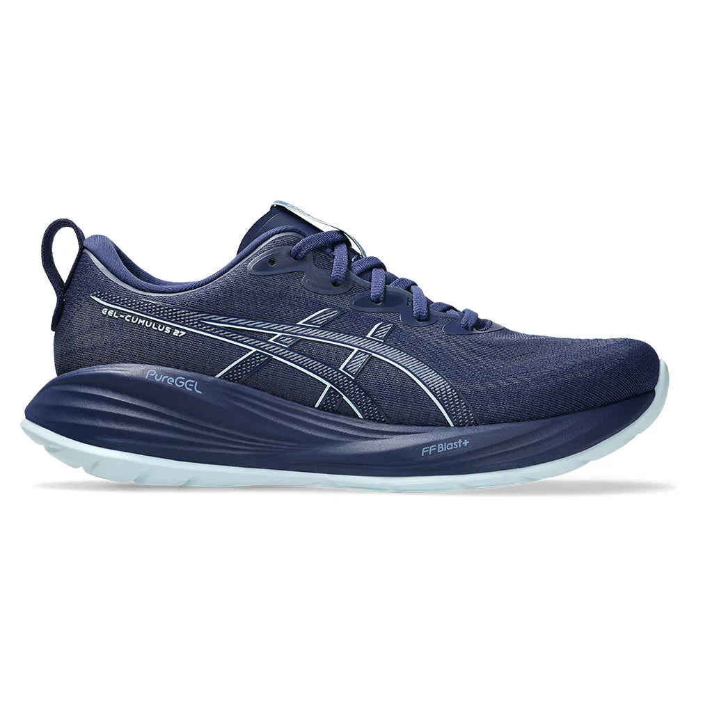 Men`s GEL-Cumulus 27 Running Shoes Indigo Blue and Cool Grey ASICS