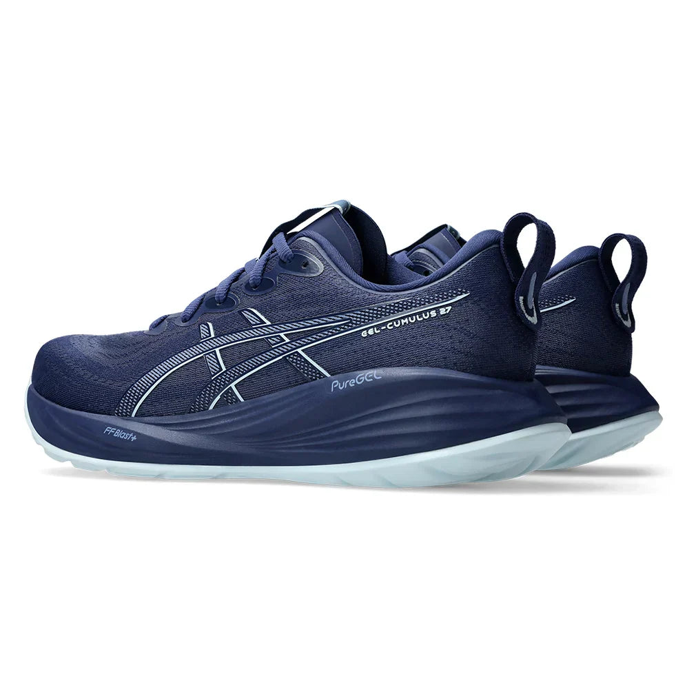 Men`s GEL-Cumulus 27 Running Shoes Indigo Blue and Cool Grey ASICS