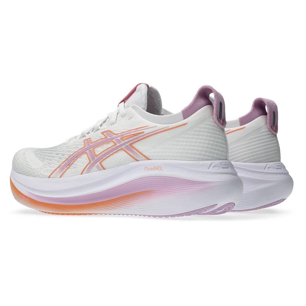 Women`s GEL-Nimbus 27 Running Shoes White and Light Ube ASICS