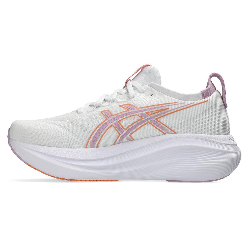 Women`s GEL-Nimbus 27 Running Shoes White and Light Ube ASICS