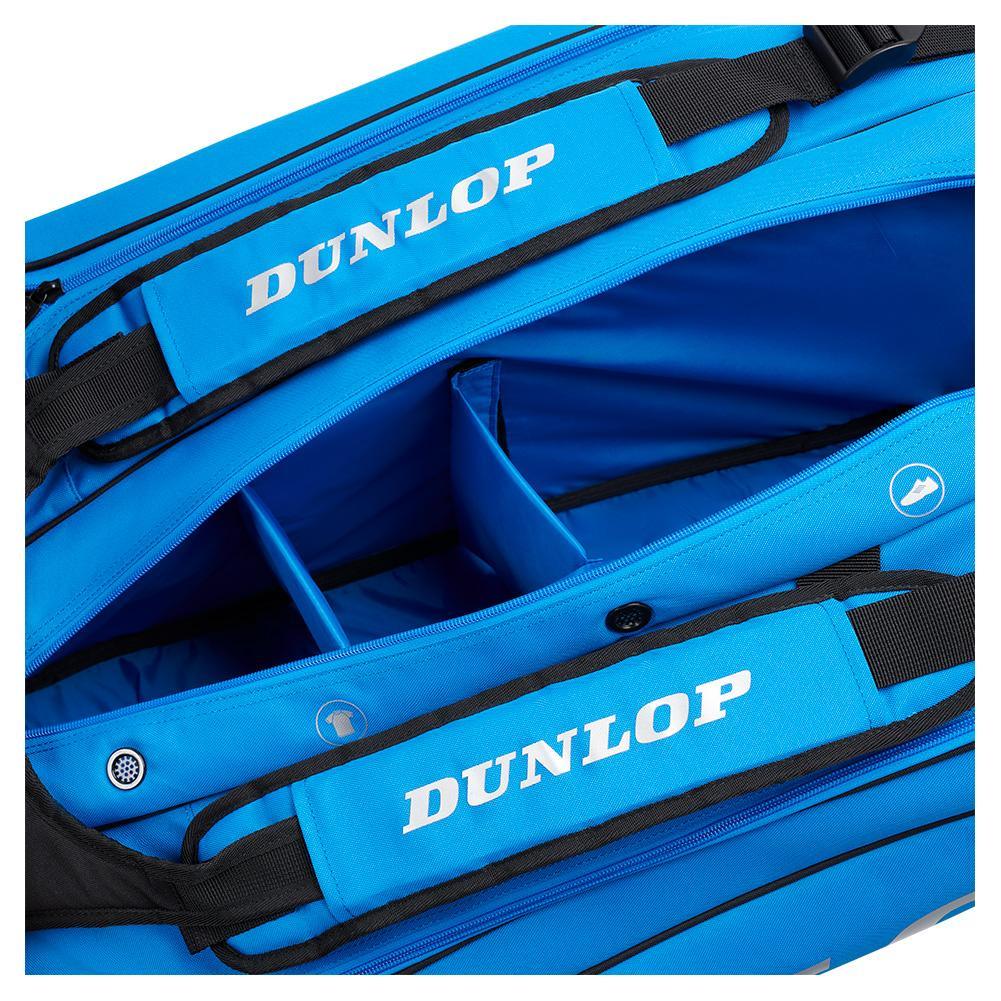 FX Performance 12 Racquet Tennis Bag Black and Blue Tournament Gear DUNLOP