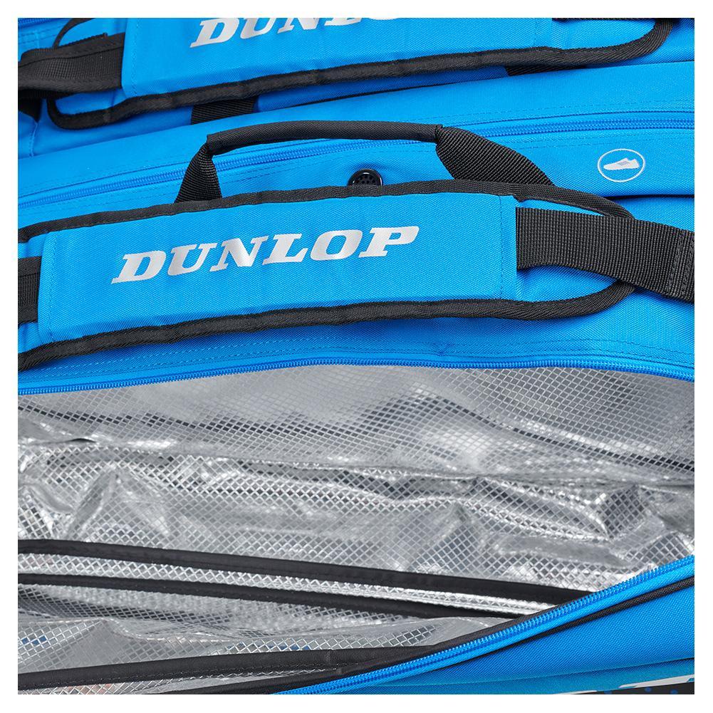 FX Performance 12 Racquet Tennis Bag Black and Blue Tournament Gear DUNLOP