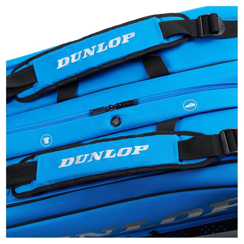 FX Performance 12 Racquet Tennis Bag Black and Blue Tournament Gear DUNLOP