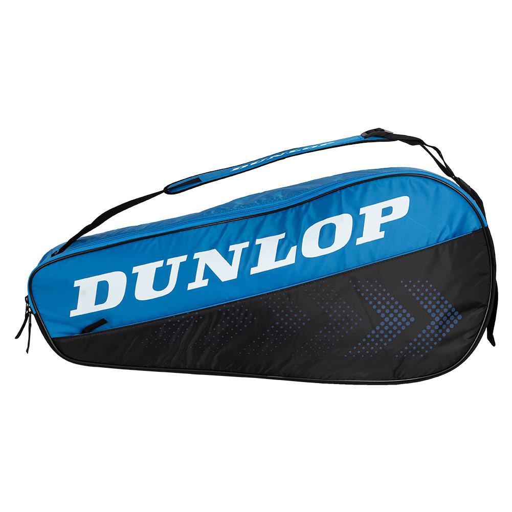 FX Club 3 Racquet Tennis Bag Black and Blue Bags DUNLOP