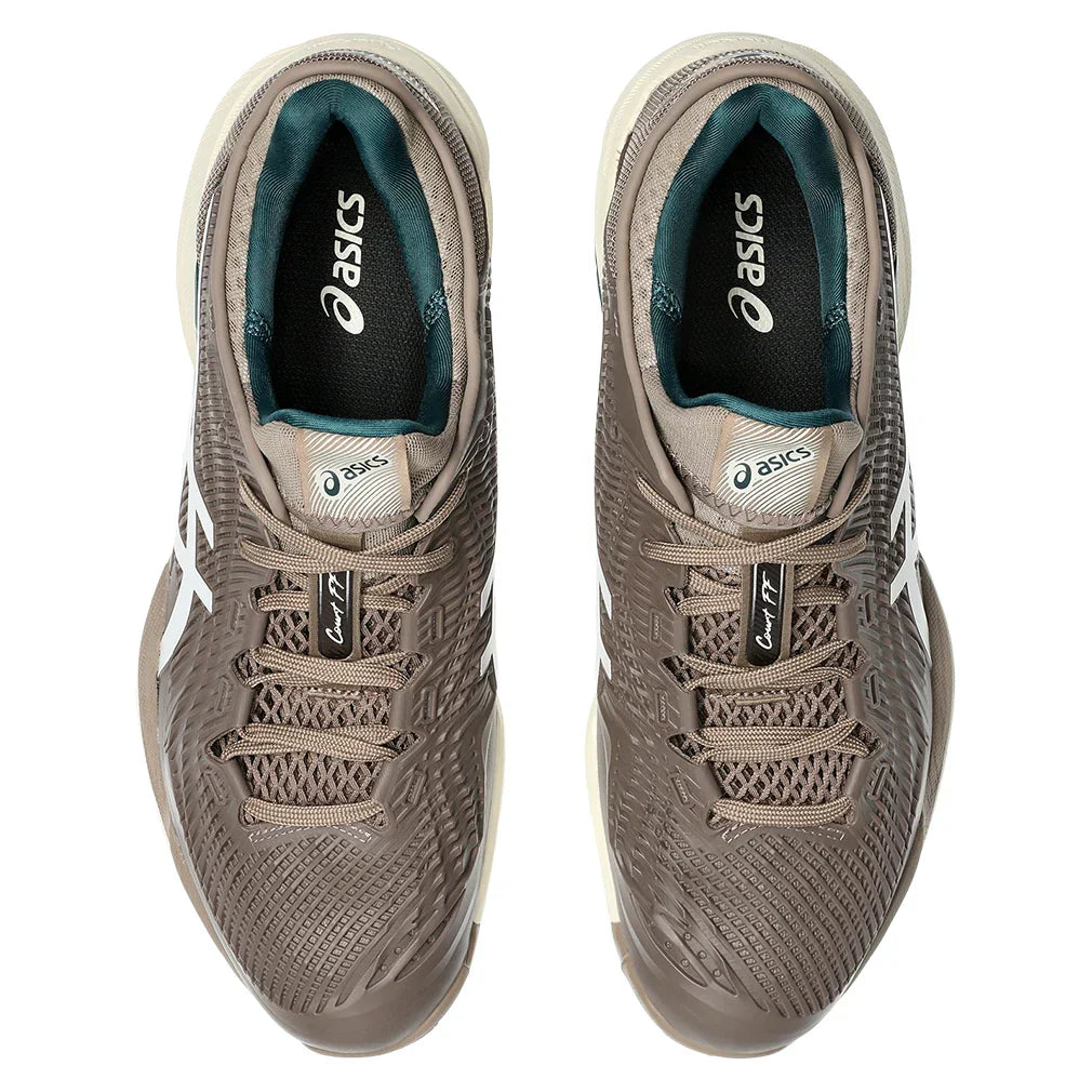 Men`s Court FF 3 Tennis Shoes Taupe Grey and White ASICS