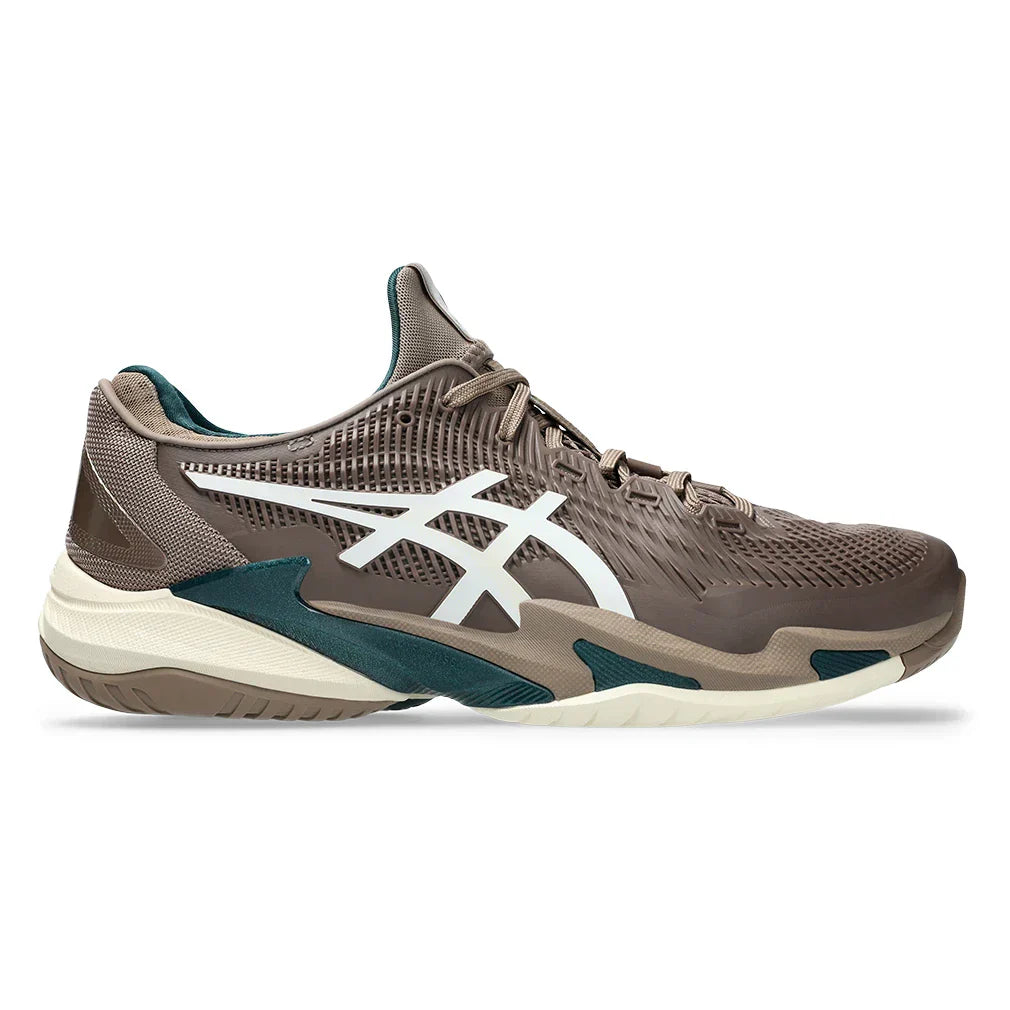 Men`s Court FF 3 Tennis Shoes Taupe Grey and White ASICS