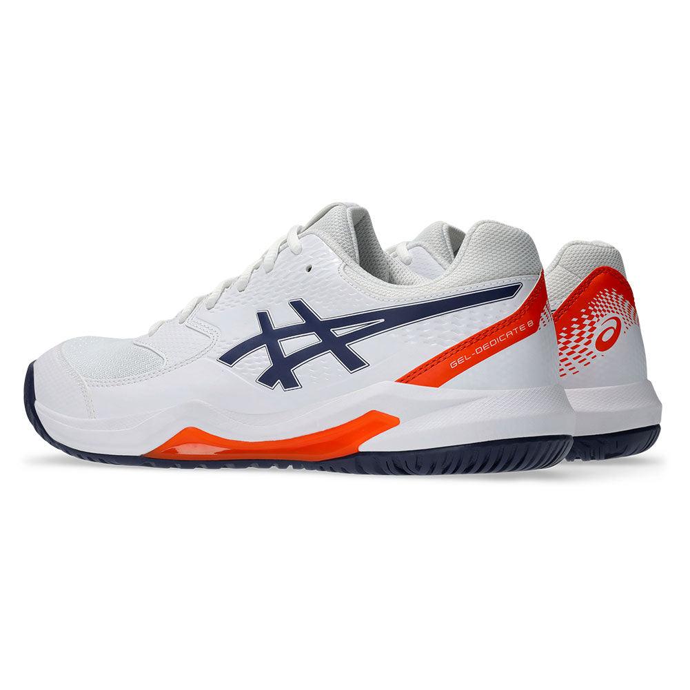 Men`s GEL-Dedicate 8 Tennis Shoes White and Indigo Fog ASICS