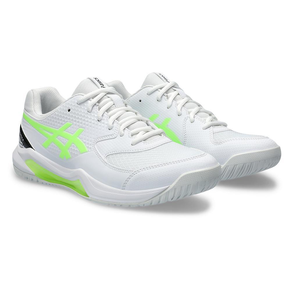 Men's Gel-Dedicate 8 Pickleball Shoes White and Lime Burst Shoes ASICS