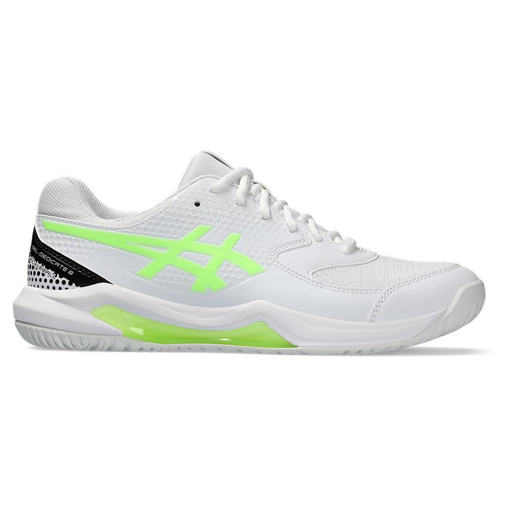 Men's Gel-Dedicate 8 Pickleball Shoes White and Lime Burst Shoes ASICS
