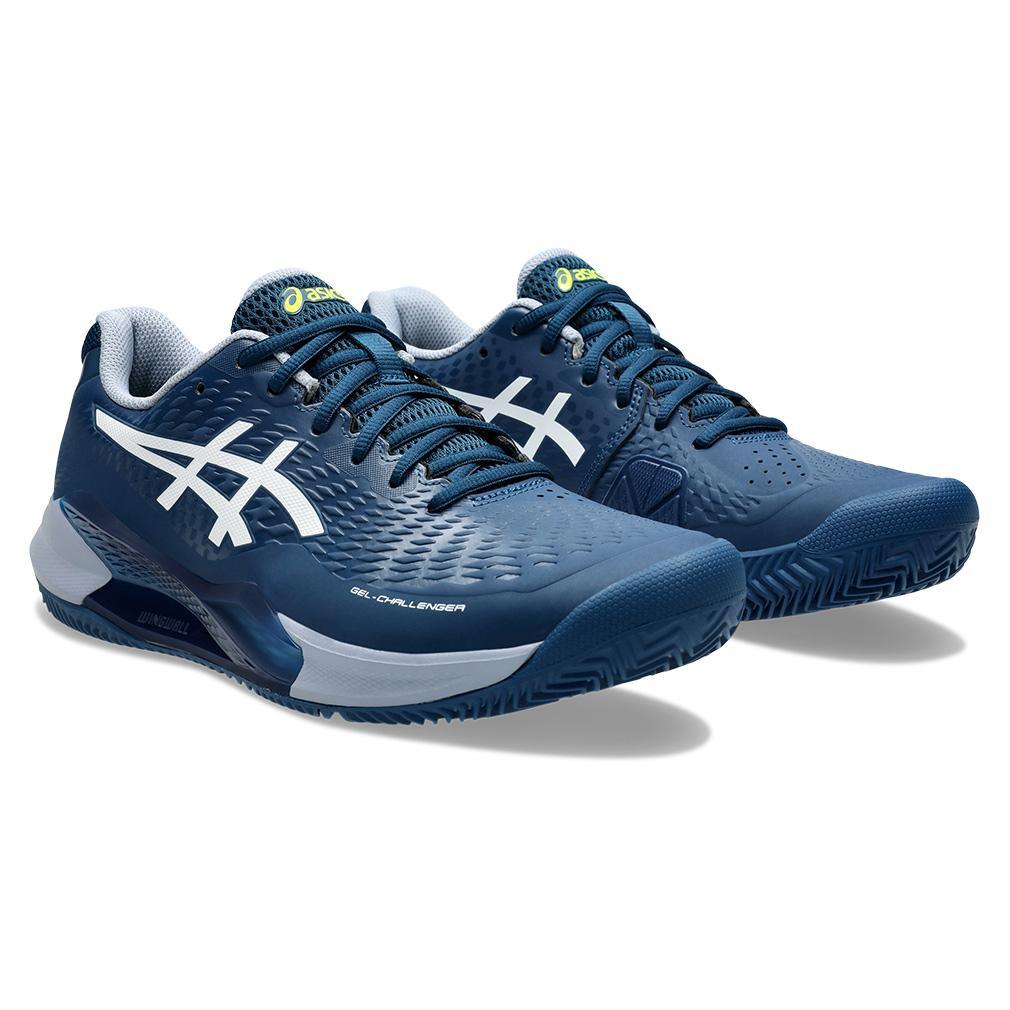 Mens Gel-Challenger 14 Clay Tennis Shoes Mako Blue and White Top Tennis Shoes ASICS