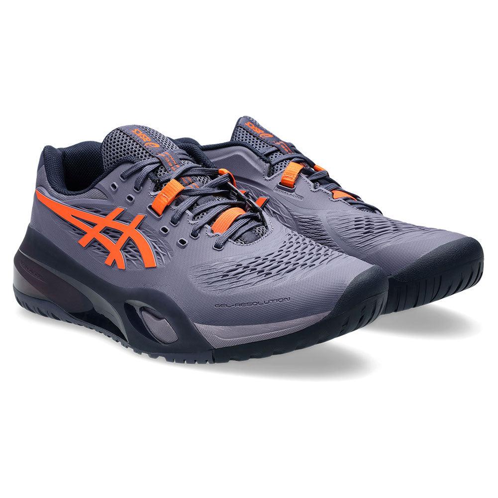 Men`s GEL-Resolution X Tennis Shoes Greyish Purple and Nova Orange ASICS