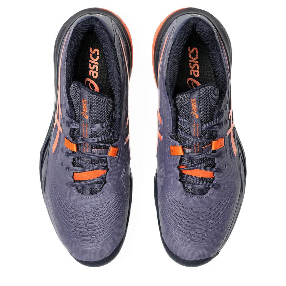 Men`s GEL-Resolution X Tennis Shoes Greyish Purple and Nova Orange ASICS