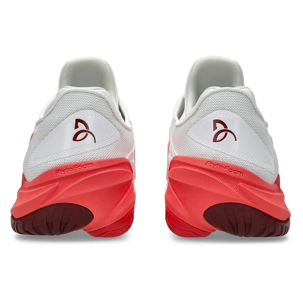 Men`s Court FF 3 Novak Tennis Shoes White and Electric Red ASICS
