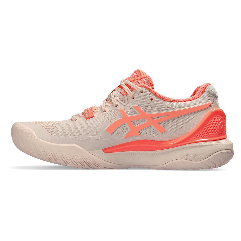 Women's Gel-Resolution 9 Tennis Shoes Pearl Pink and Sun Coral Womens Shoes ASICS