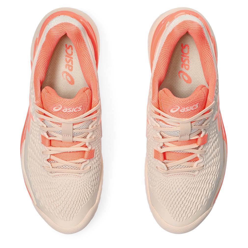 Women's Gel-Resolution 9 Tennis Shoes Pearl Pink and Sun Coral Womens Shoes ASICS