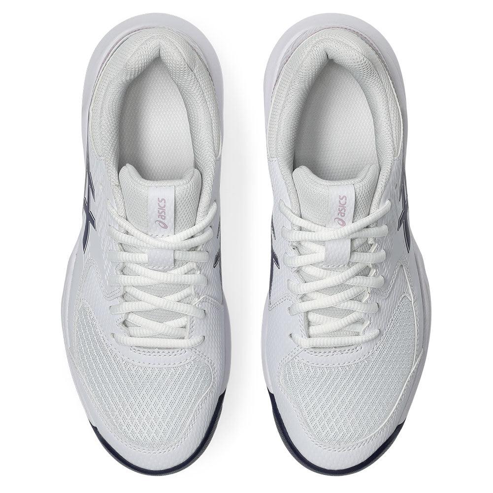 Women`s GEL-Dedicate 8 Wide Tennis Shoes White and Indigo Fog ASICS