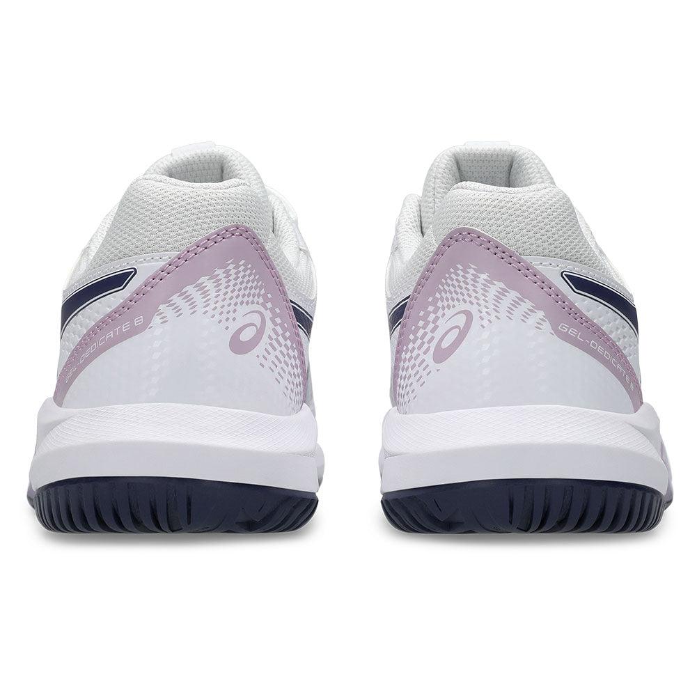 Women`s GEL-Dedicate 8 Wide Tennis Shoes White and Indigo Fog ASICS