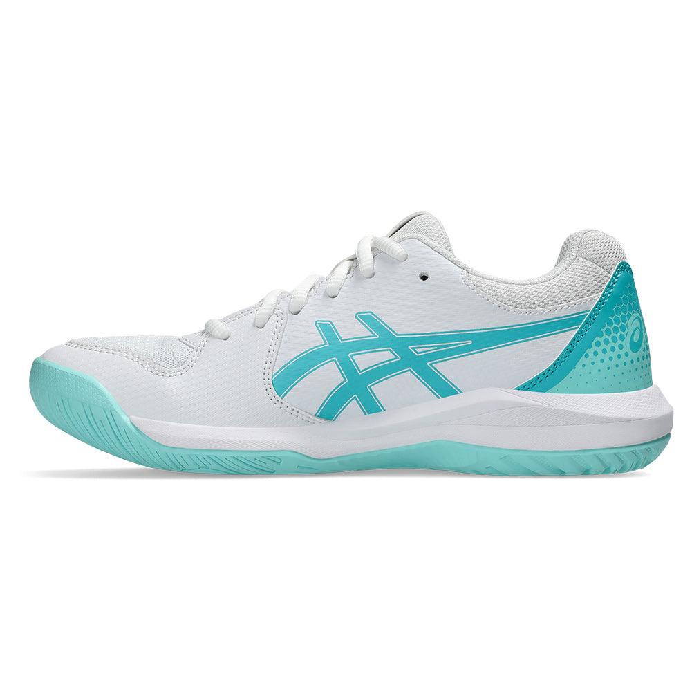 Women`s GEL-Dedicate 8 Pickleball Shoes White and Energy Aqua ASICS