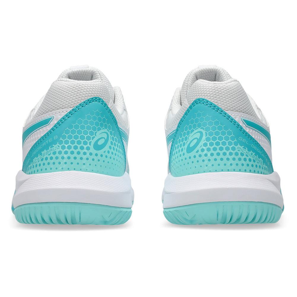 Women`s GEL-Dedicate 8 Pickleball Shoes White and Energy Aqua ASICS