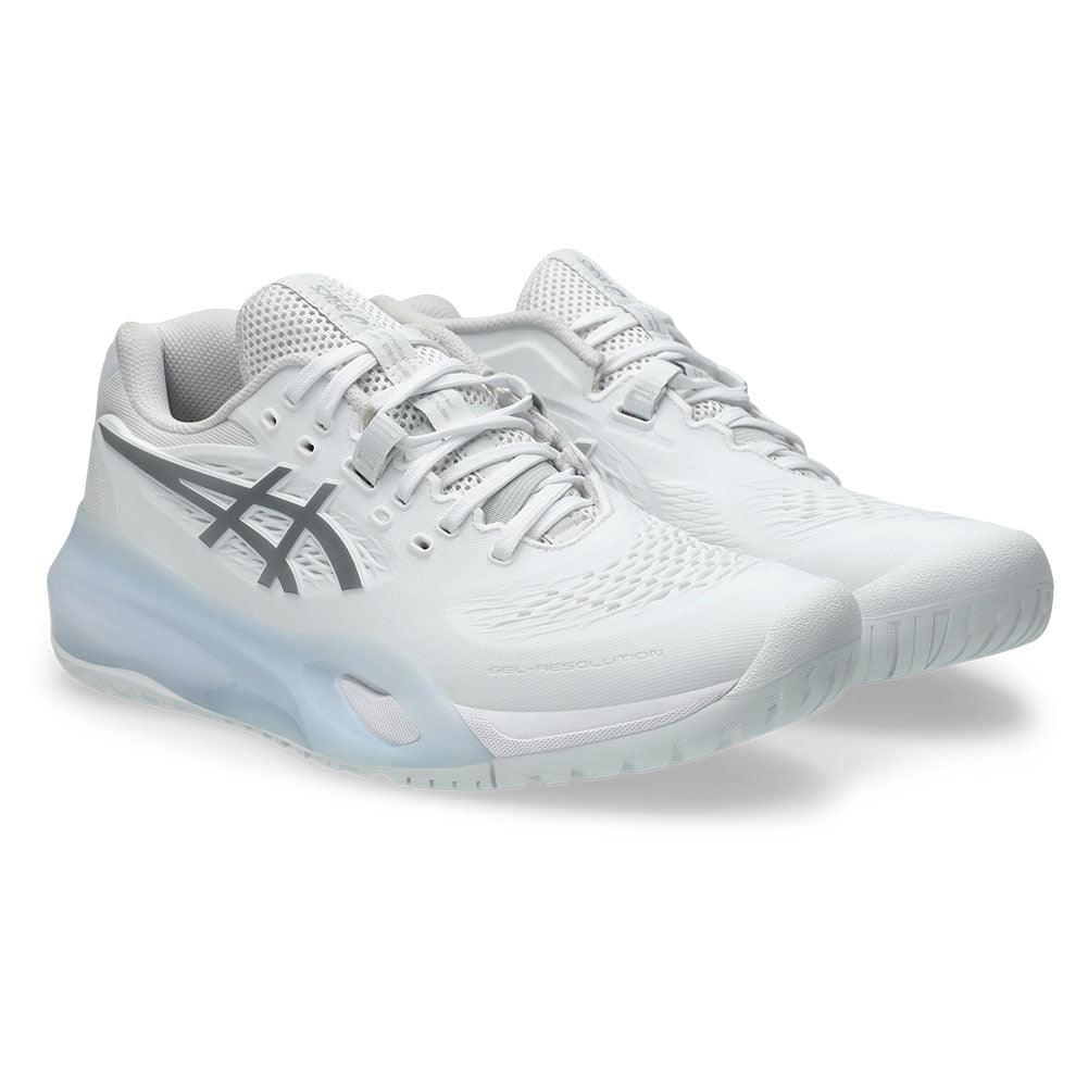 Women`s GEL-Resolution X Tennis Shoes White and Pure Silver ASICS