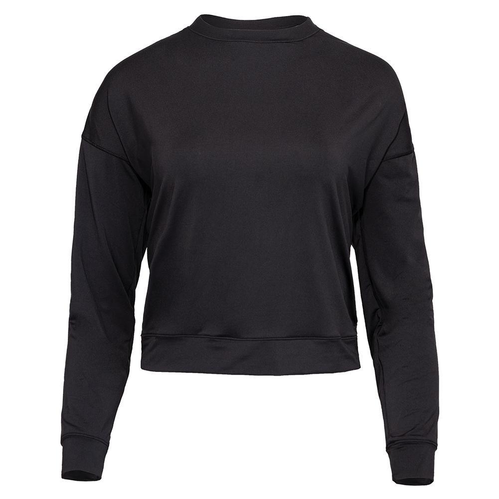 Women's LUV Hype Long Sleeve Tennis Top Womens Apparel LUCKY IN LOVE Black XS