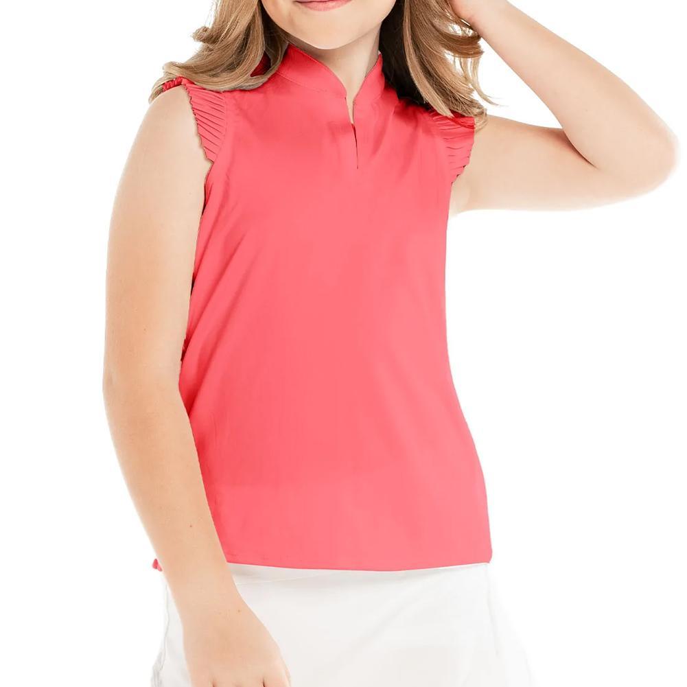Girls` Pleat Me Up Tennis Tank Girls Apparel LUCKY IN LOVE Crush 2XS