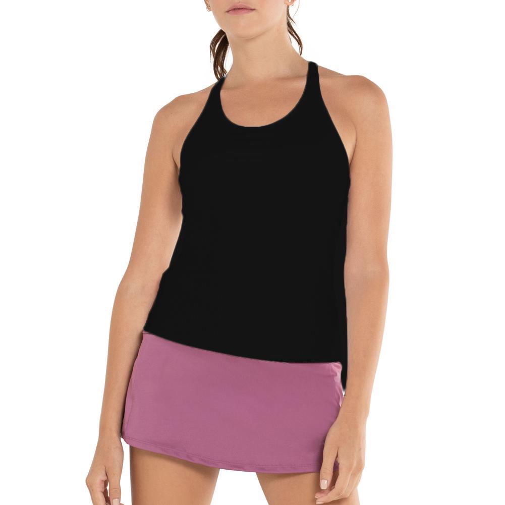 Women's Rib Tennis Tank with Bra Black Womens Apparel K-SWISS XS