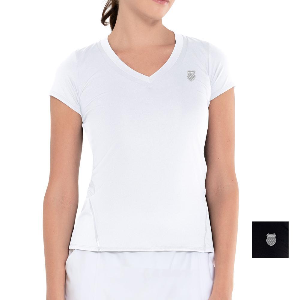 Women's Excel V-Neck Tennis Short Sleeve Womens Apparel K-SWISS