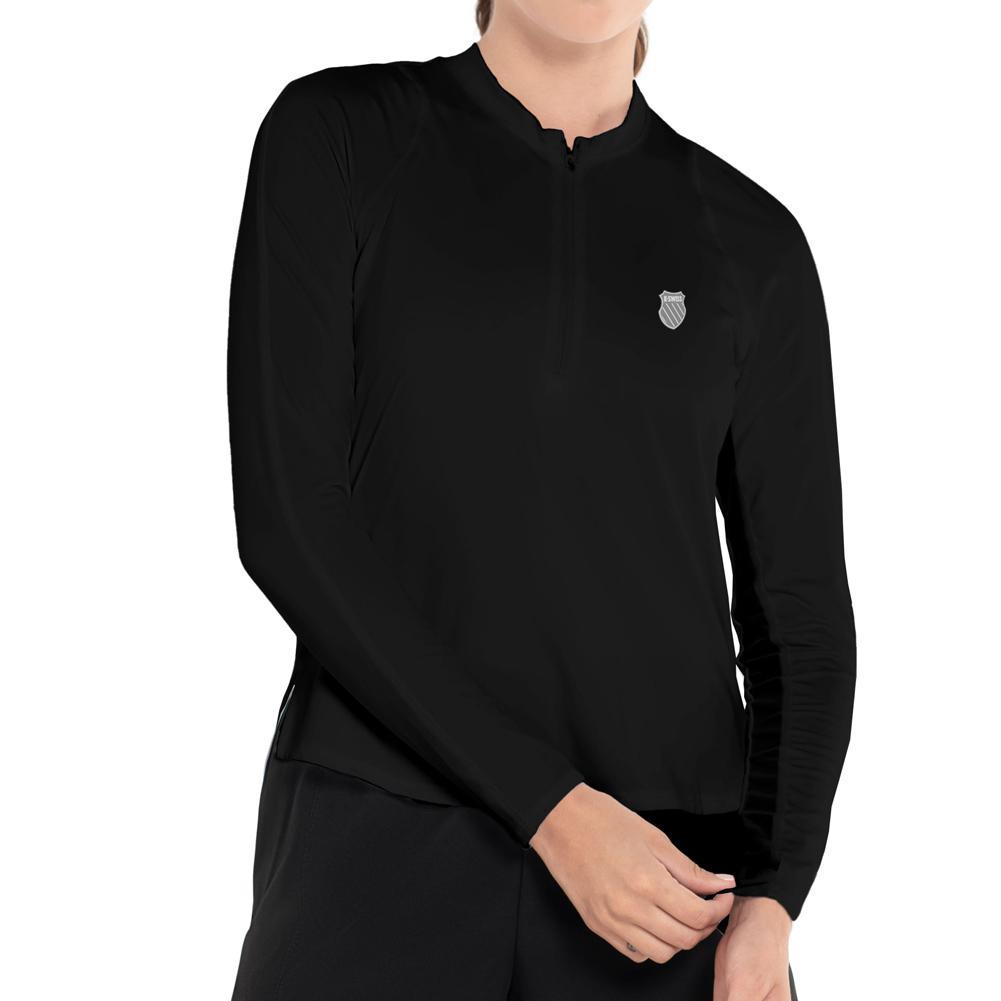 Women's Excel Zip Tennis Long Sleeve Womens Apparel K-SWISS Black XS