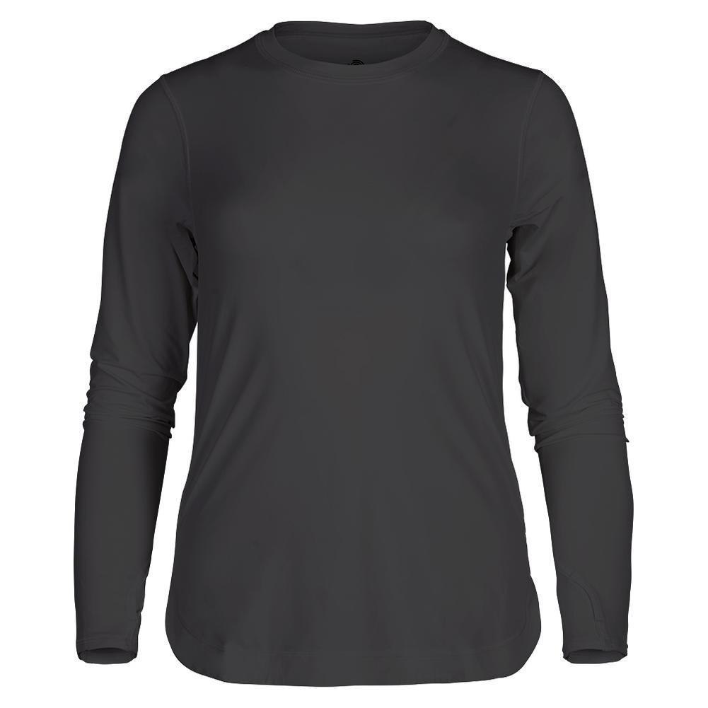 Women`s Relaxed Scallop Tennis Top WOMENS APPAREL BLOQUV Grey XS