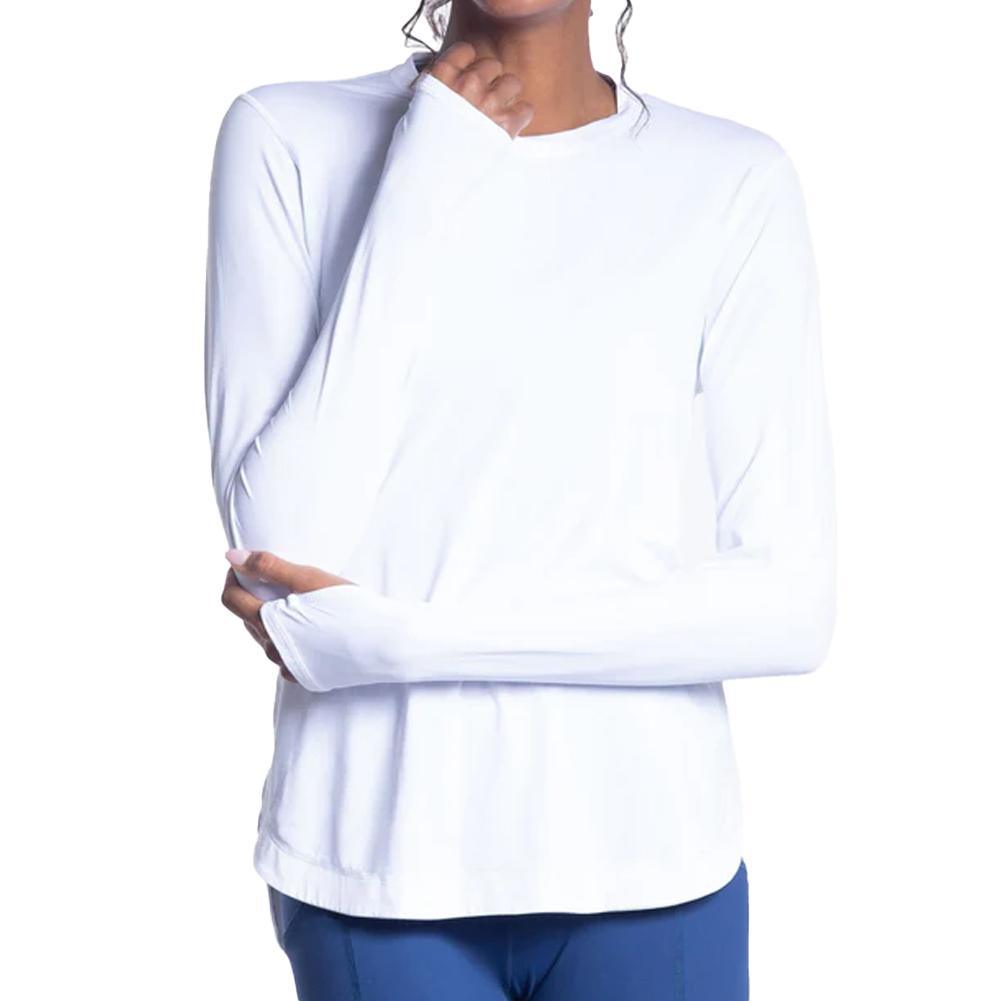 Women`s Relaxed Scallop Tennis Top WOMENS APPAREL BLOQUV White XS