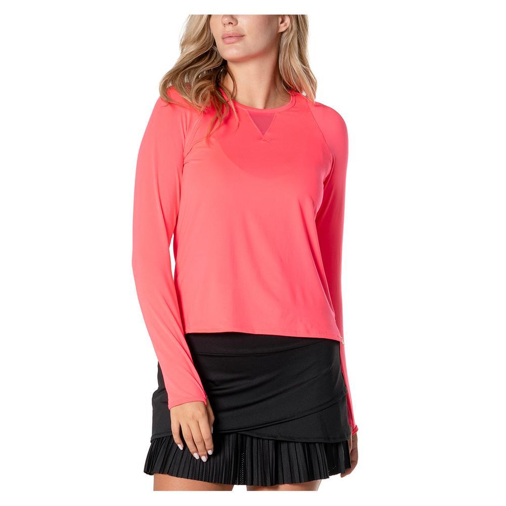 Women's LUV High Low Breezy Long Sleeve Tennis Top WOMENS APPAREL LUCKY IN LOVE