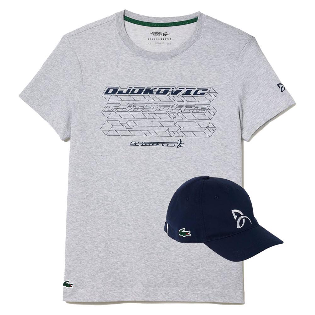 Men's Novak Djokovic Tennis T-Shirt/Cap Bundle Other LACOSTE Grey S