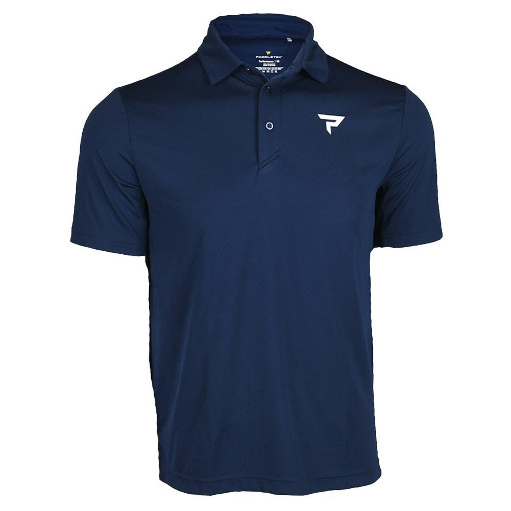 Men's Performance Tennis Polo Pickleball Apparel PADDLETEK Blue S