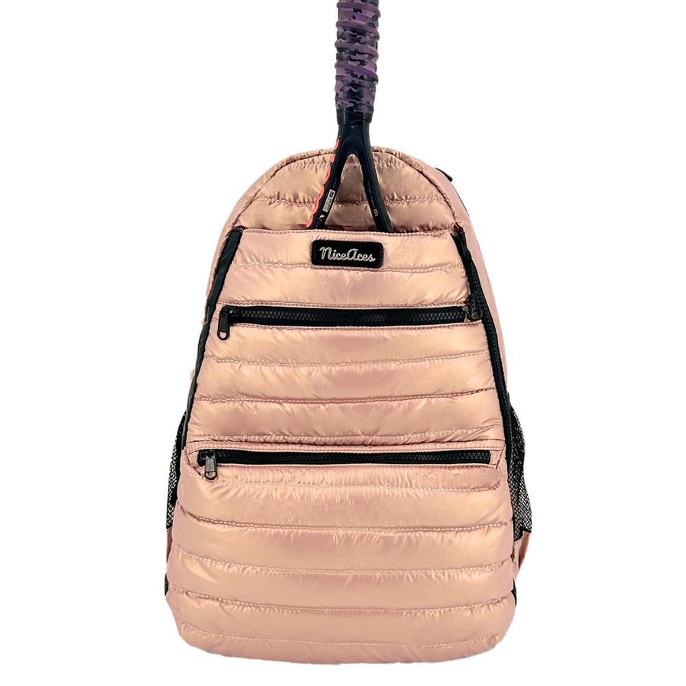 Neon Puffer Tennis Backpack Pink Gold Gifts NICE ACES Pink
