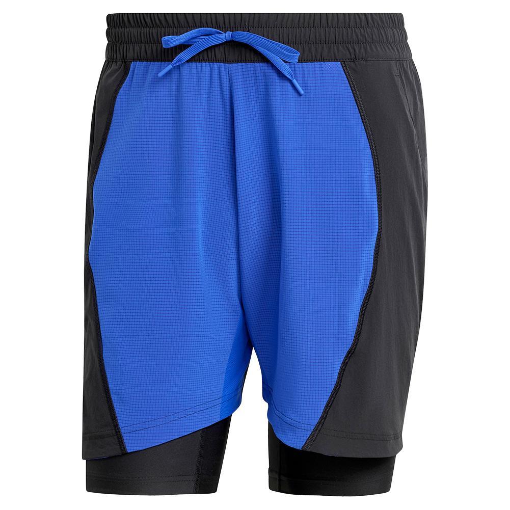 Mens Short and Tight Tennis Set Lucid Blue and Black Tournament Gear ADIDAS XS