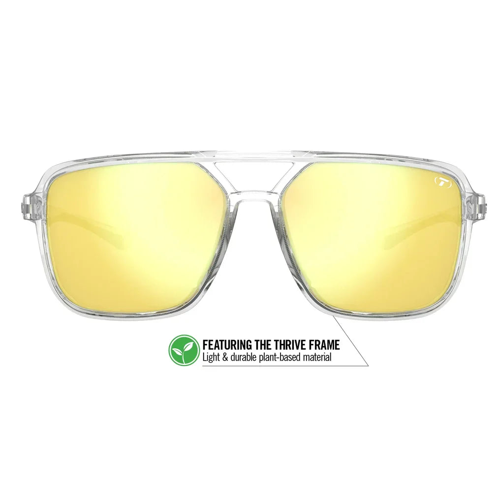 Salto Sunglasses Crystal Clear and Smoke Yellow Mirror Lenses TIFOSI