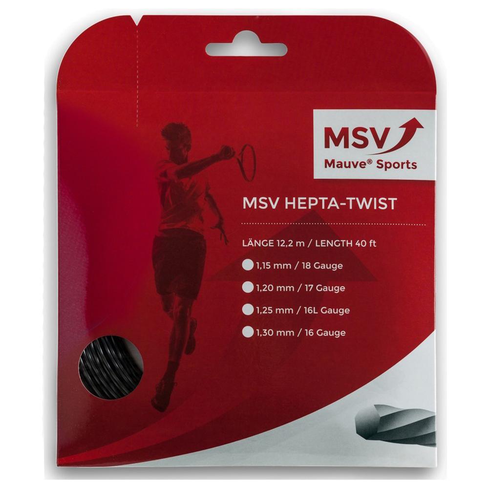 MSV Hepta Twist 130 Black Tennis String Strings MAUVE SPORTS Black