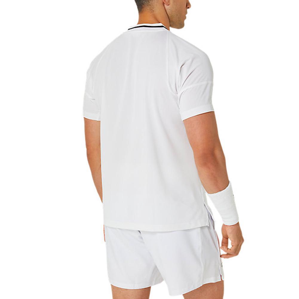 Men's Match Actibreeze Short Sleeve Tennis Top Brilliant White Tournament Gear ASICS