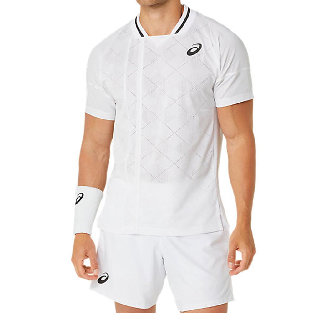 Men's Match Actibreeze Short Sleeve Tennis Top Brilliant White Tournament Gear ASICS